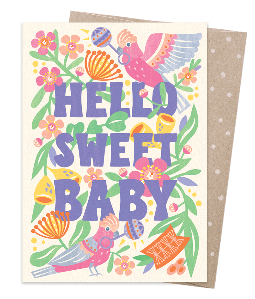 EARTH GREETINGS- Baby Galahs Card