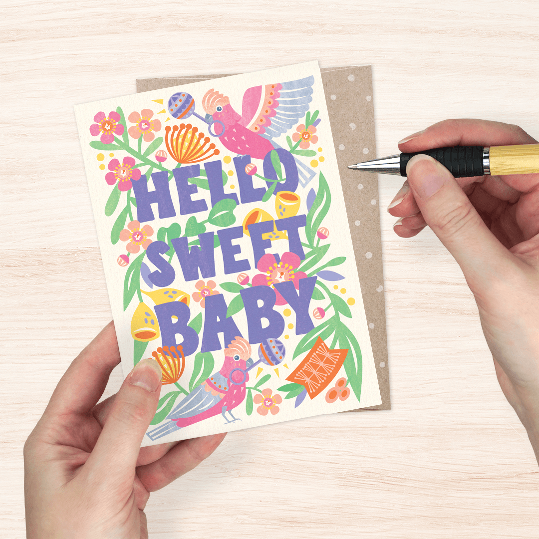 EARTH GREETINGS- Baby Galahs Card