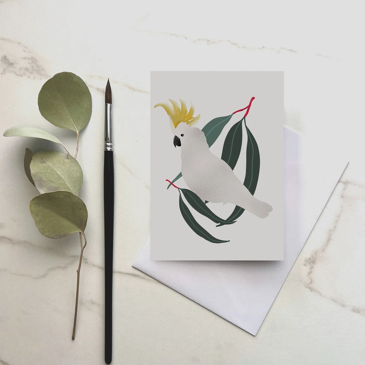 ESZTER'S CREATIONS- "Cockatoo"- Greeting Card