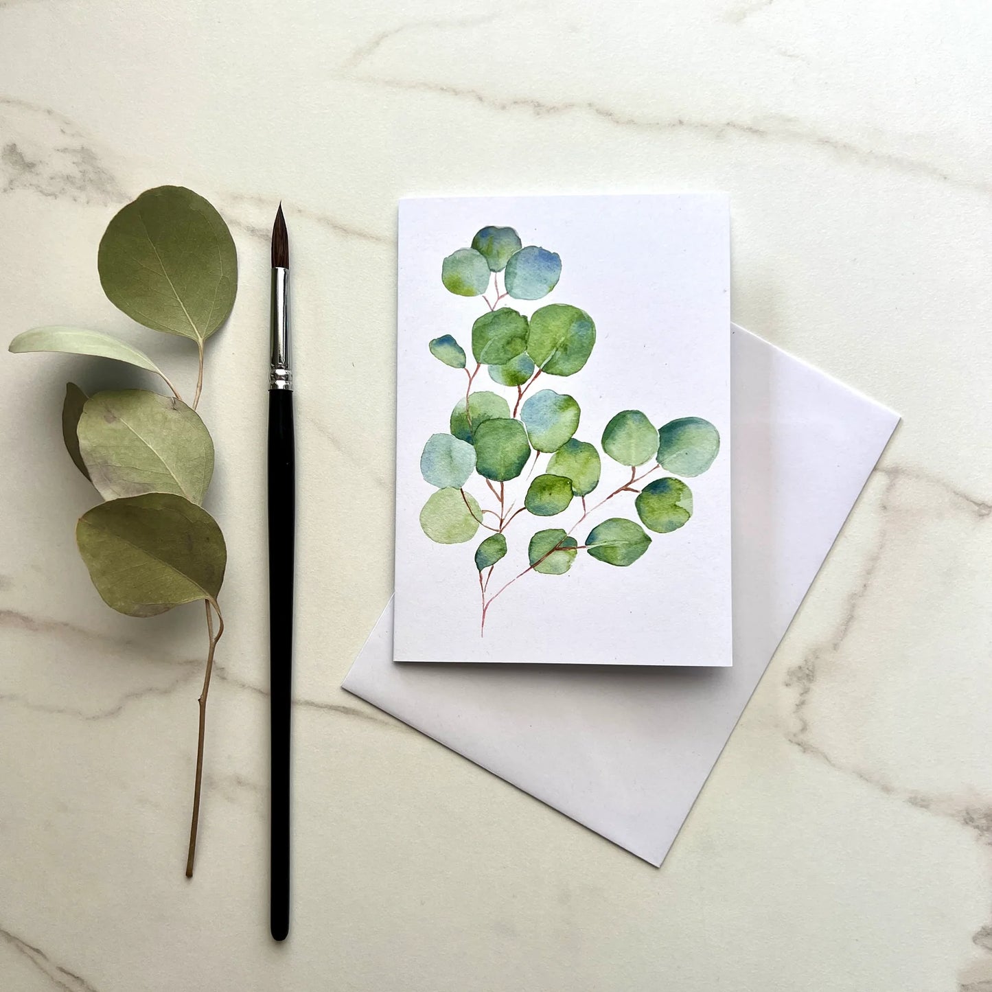 ESZTER'S CREATIONS- "Eucalyptus Branch"- Greeting Card