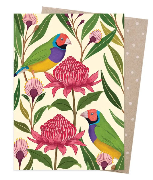 EARTH GREETINGS- Gouldian Finches Card