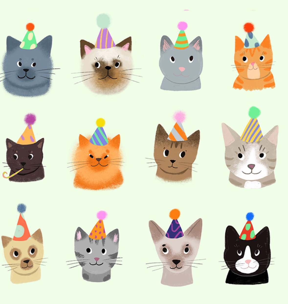 NUOVO - "BIRTHDAY CATS" GREETING CARD