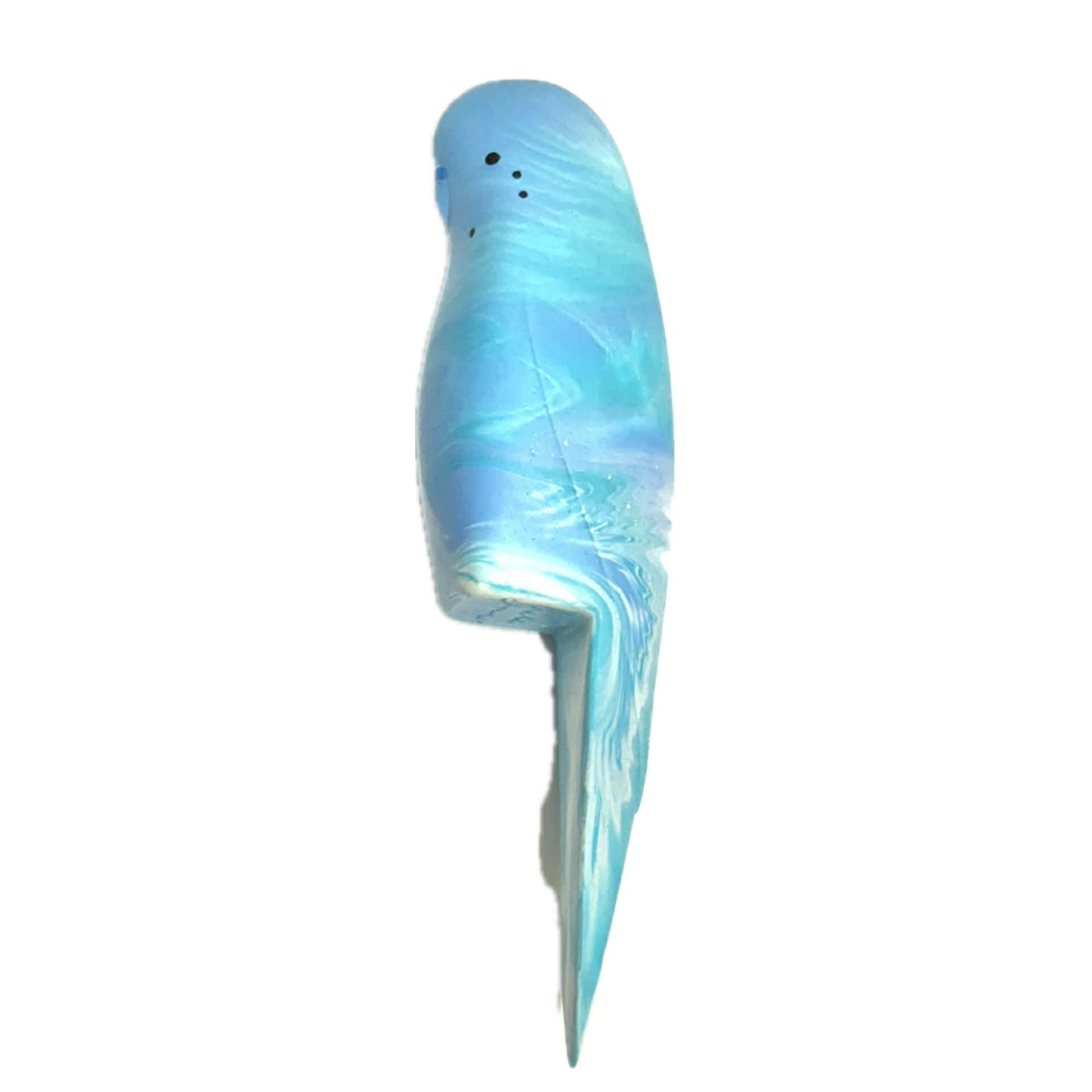 PETE CROMER - RESIN BUDGERIGAR #1 - Blue Ocean Swirl