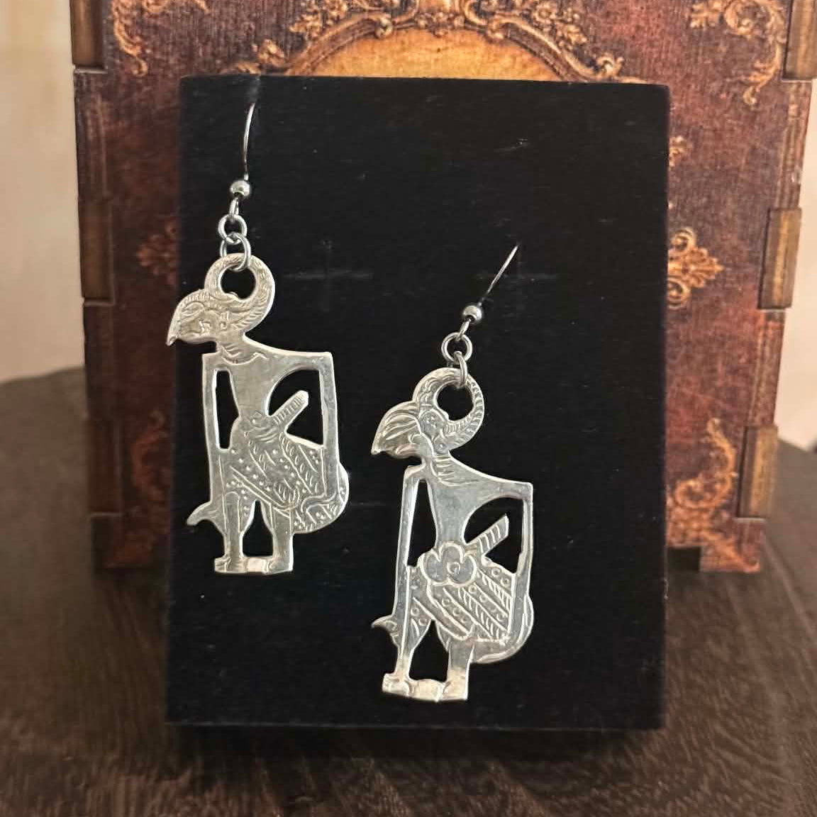 MOLLY MADE- Genuine 1950s Indonesian Yogya Wayang Teaspoon Earrings