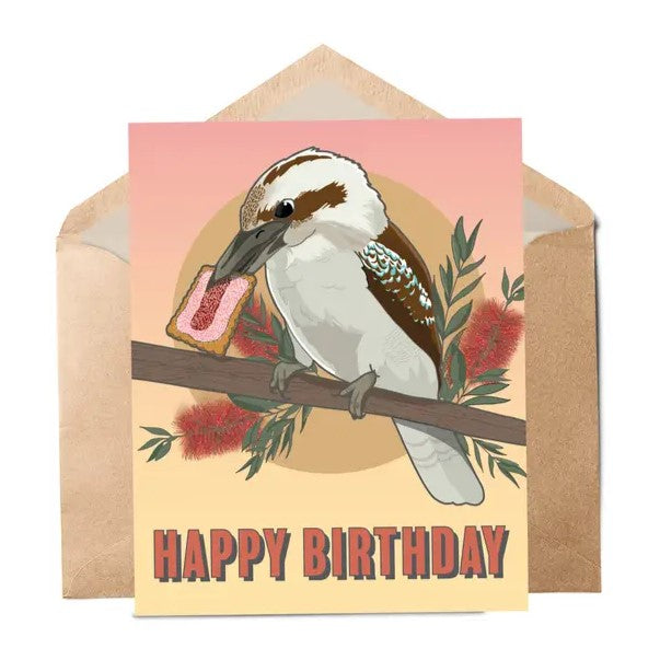 Green Mini Creative - Greeting Cards- Kookaburra & Iced Vovo Birthday Card