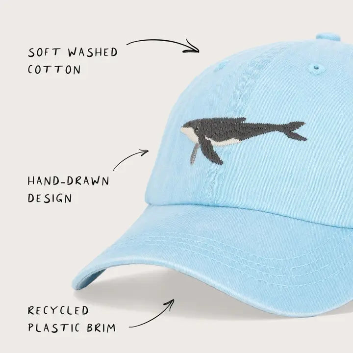 PALLION POINT - FISH LIDS - Humpback Whale Cap in Light Blue