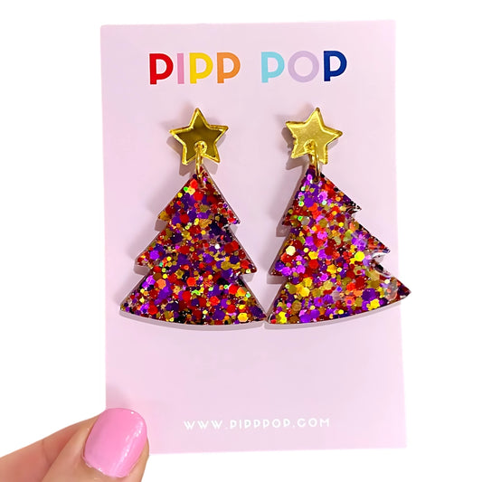 PIPP POP- Glitter Christmas Tree Dangles - Christmas Eve