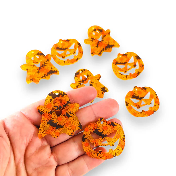MAKIN' WHOOPEE - "Groovy Pumkins" Stud Dangle Halloween Earrings