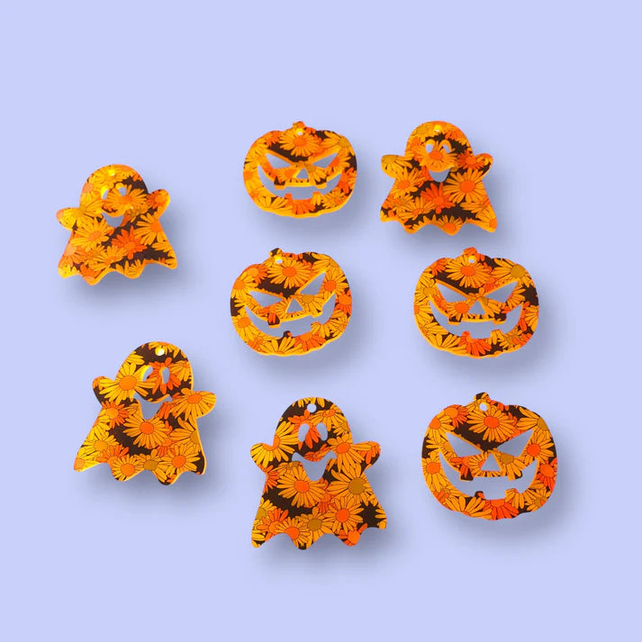 MAKIN' WHOOPEE - "Groovy Pumkins" Stud Dangle Halloween Earrings