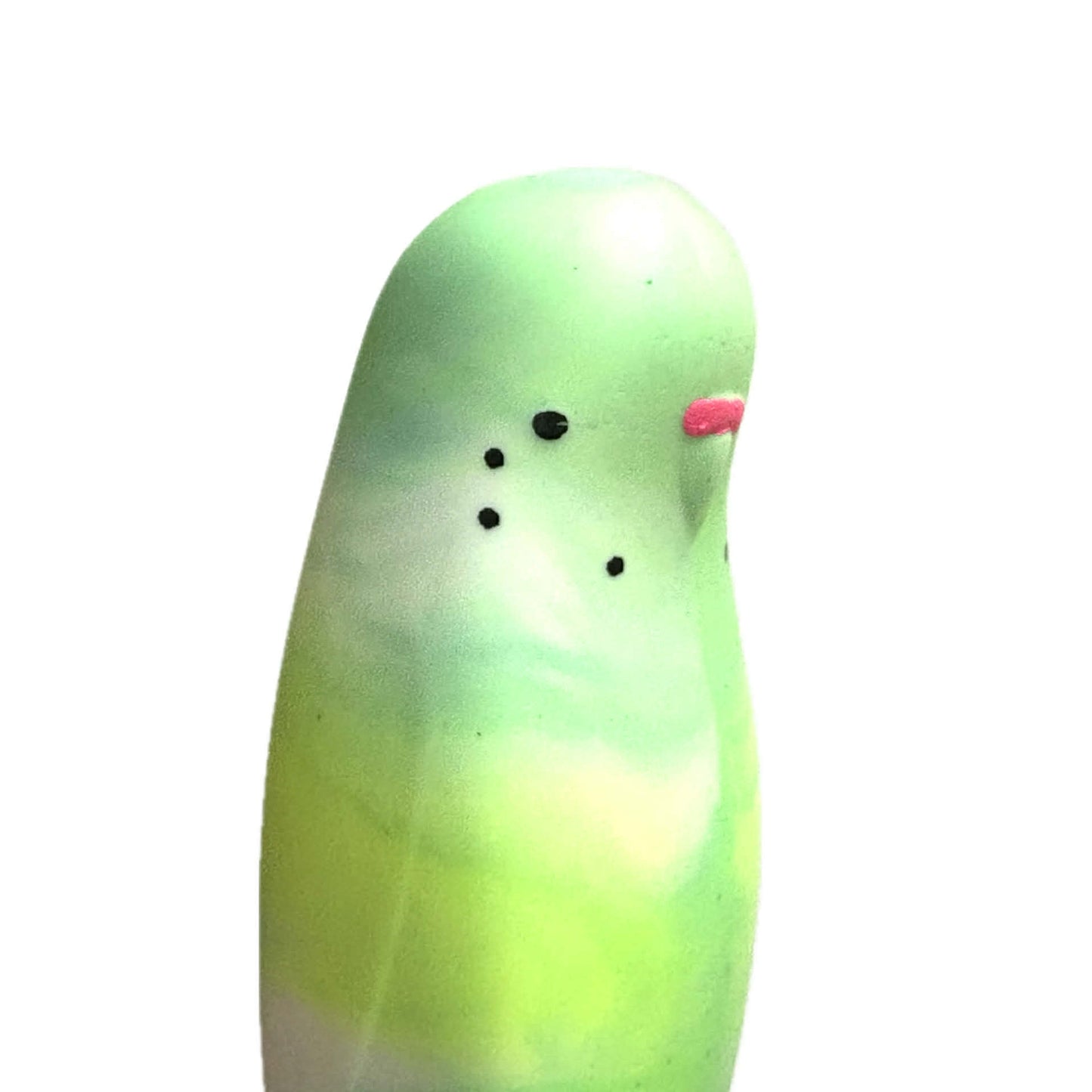 PETE CROMER - RESIN BUDGERIGAR #11 - LIME SORBET GREEN SWIRLs