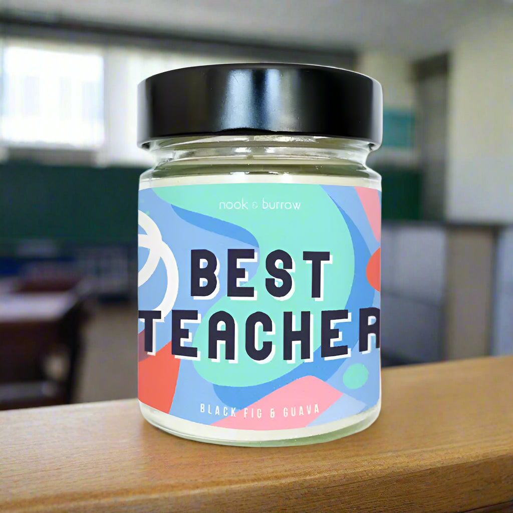 NOOK & BURROW- "BEST TEACHER CANDLE" - Black Fig & Guava