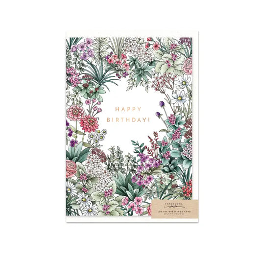 TYPOFLORA - "Flower Field Birthday" GREETING CARD