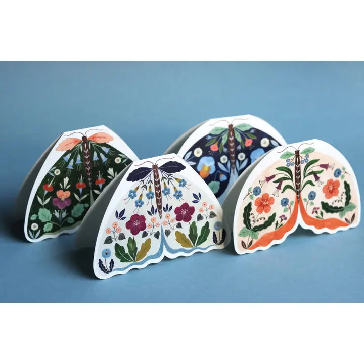 FLORA WAYCOTT - "Ivory Moth" Shaped Greeting Card