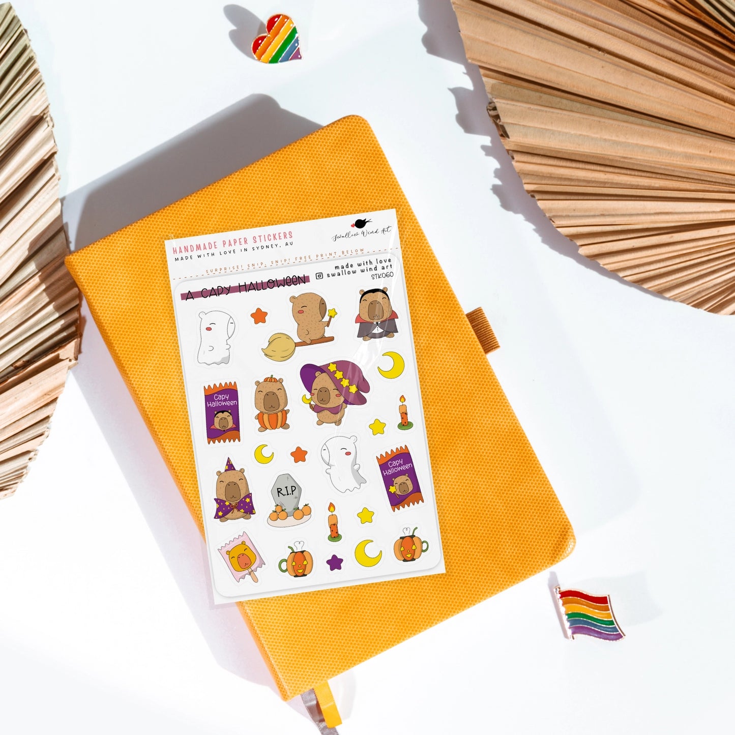 SWALLOW WIND ART - CAPY HALLOWEEN CAPYBARA - STICKER SHEET