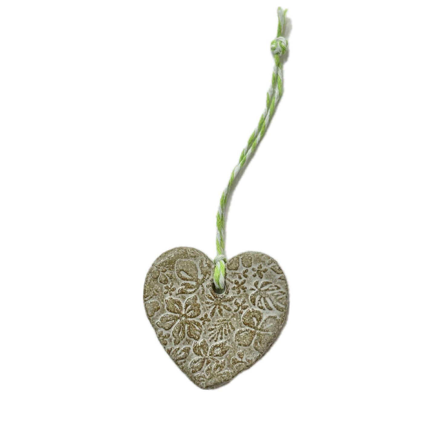 EARTH BY HAND- Clay Heart Decorations- Embossed
