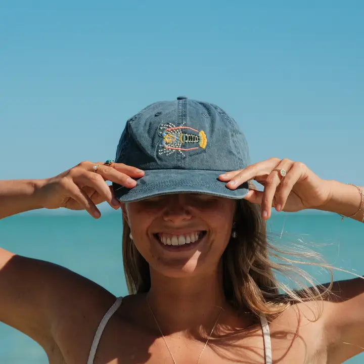 PALLION POINT - FISH LIDS - Tropical Rock Lobster Cap in Stone