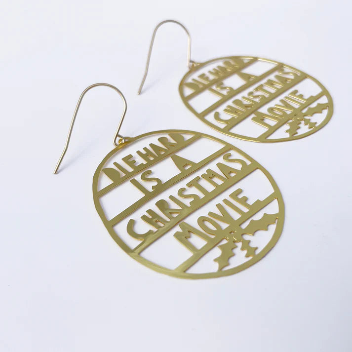 DENZ & CO- Die Hard Is a Christmas Movie earrings in Gold - DANGLE EARRINGS
