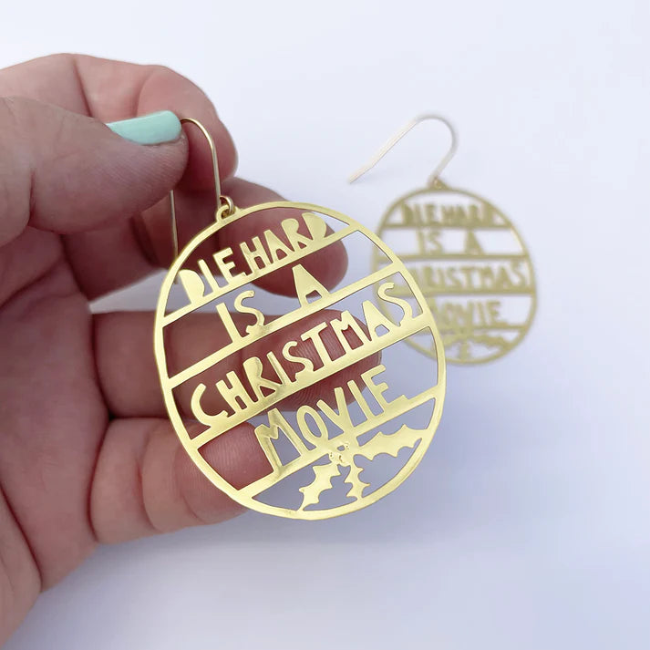 DENZ & CO- Die Hard Is a Christmas Movie earrings in Gold - DANGLE EARRINGS