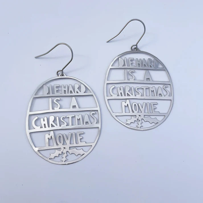 DENZ & CO- Die Hard Is a Christmas Movie earrings in Silver - DANGLE EARRINGS
