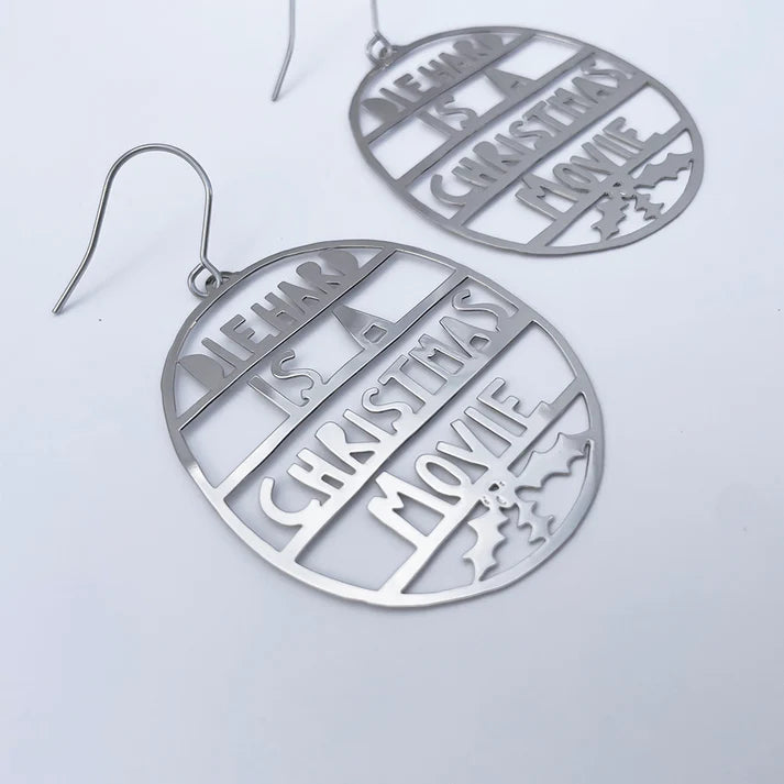 DENZ & CO- Die Hard Is a Christmas Movie earrings in Silver - DANGLE EARRINGS
