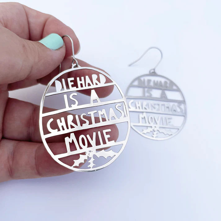 DENZ & CO- Die Hard Is a Christmas Movie earrings in Silver - DANGLE EARRINGS