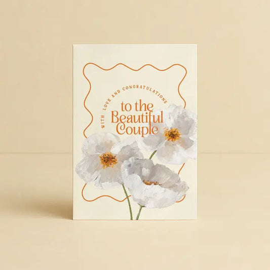 DAYMAKER STATIONERY- "Beautiful Couple Poppies" - Wedding or Engagement Card