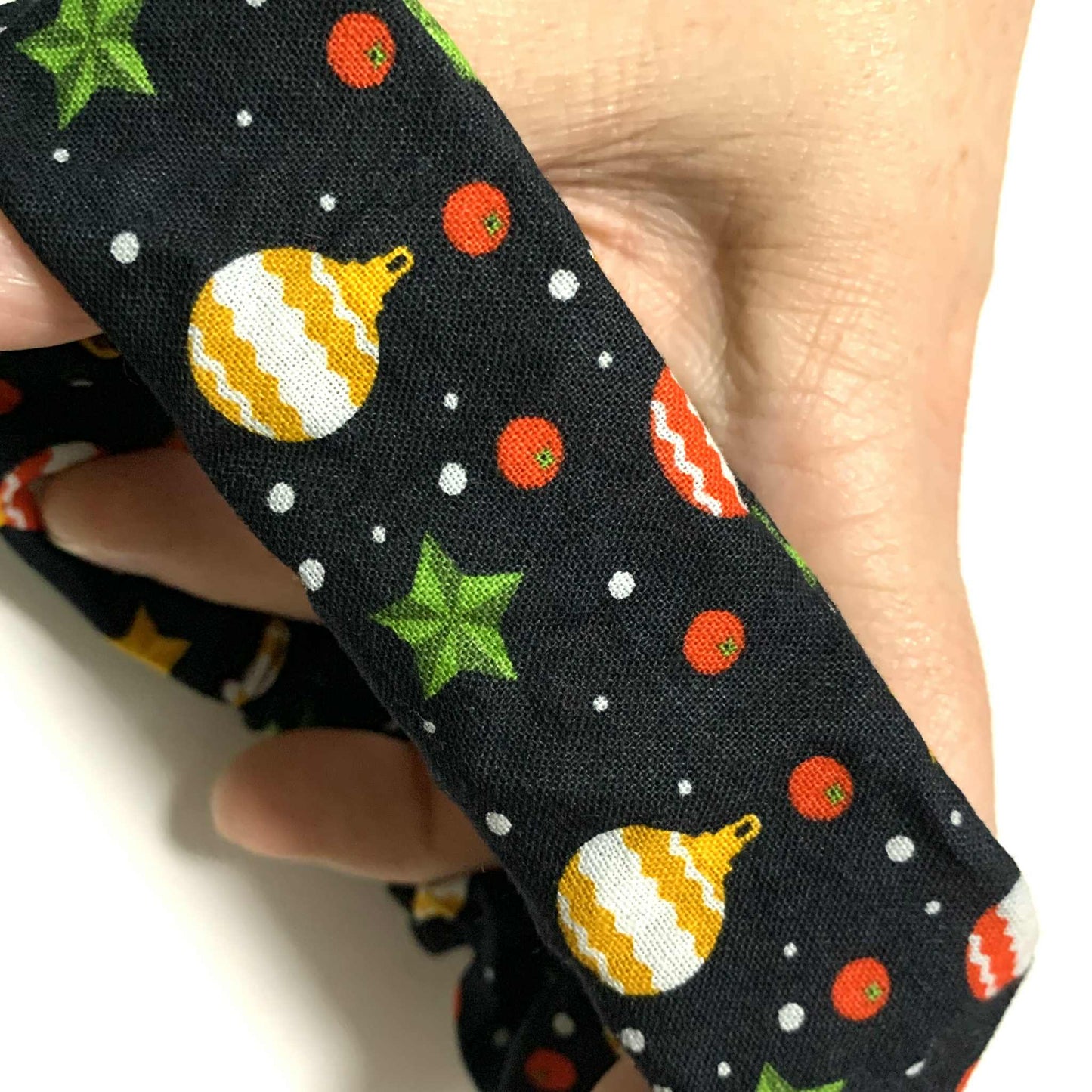 MUMMA WHOOPEE - Regular “Baubles on Black” Christmas SCRUNCHIES