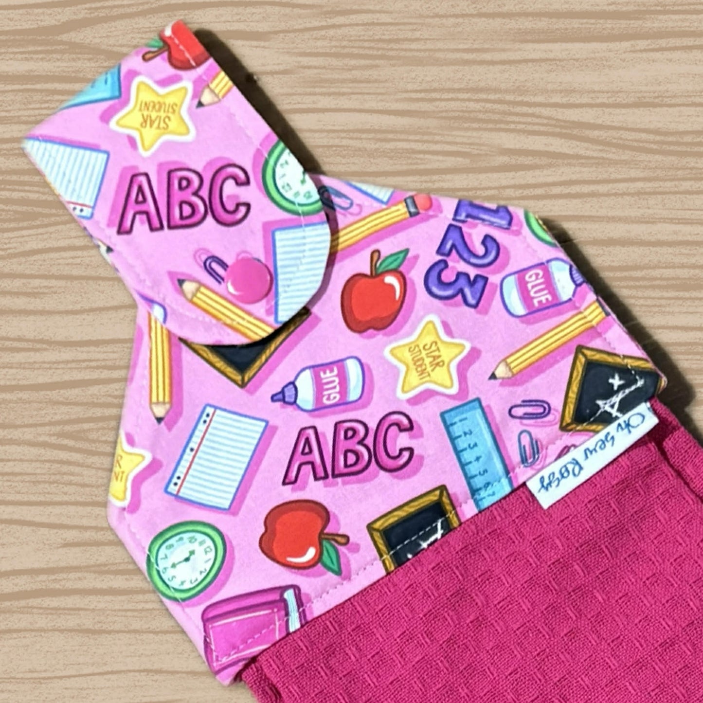 OH SEW ROSY: Hanging Towels-School Stuff (Laura Wayne Print)