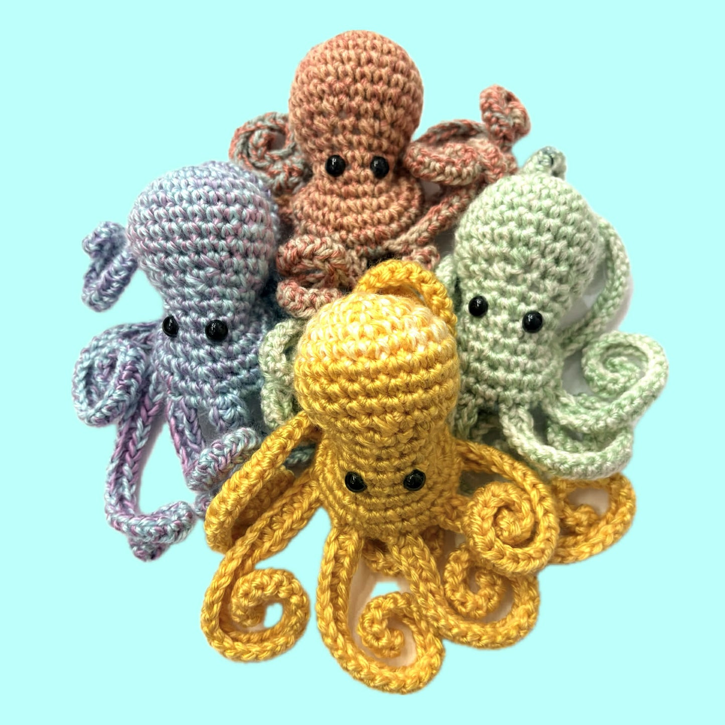 BEAKNITS- CROCHETED OCTOPUS - mint green dappled