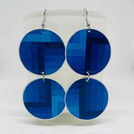 EDIE & BILL- INDIE DOUBLE DROP- Recycled Coffee Pod & Magazine Earrings