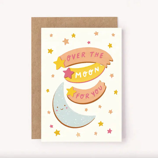 LAUREN SISSON STUDIO- "Over the Moon" Congratulations Card