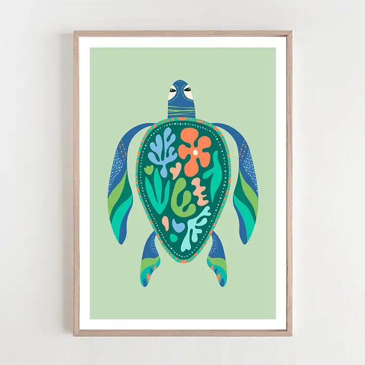 3 BIRDIES STUDIO- "Turtle" A4 Art Print