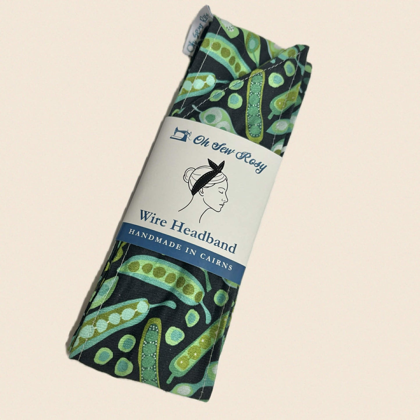 OH SEW ROSY: WIRE HEADBAND - Peas in a Pod (Jocelyn Proust Fabric)