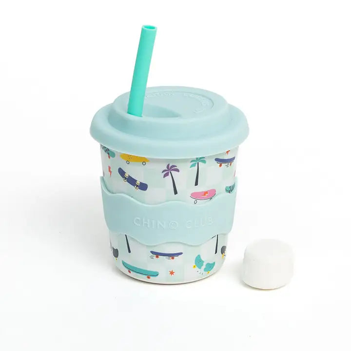 CHINO CLUB- Kids 8oz Reusable Cup- Blue Skate