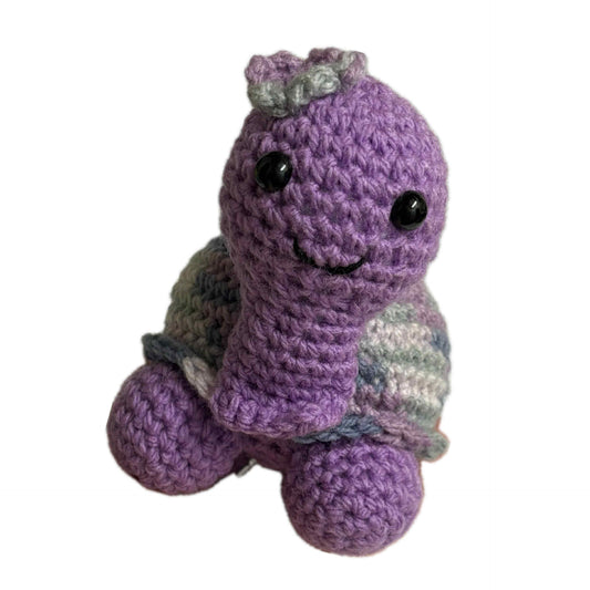 BEAKNITS- CROCHETED PURPLE TURTLE- MEDIUM