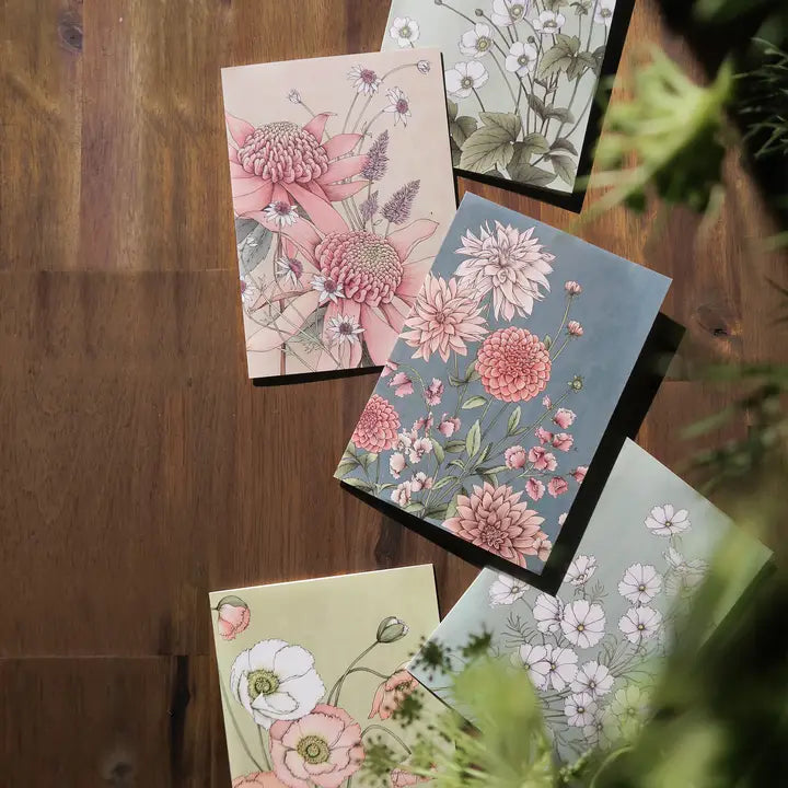 TYPOFLORA - "Pink Waratah" GREETING CARD