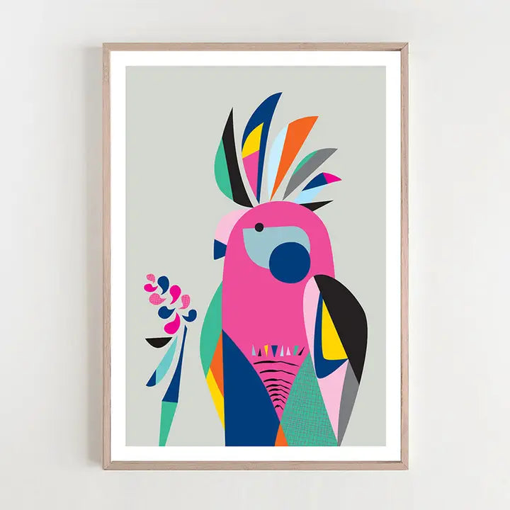 3 BIRDIES STUDIO- "Galah" A4 Art Print