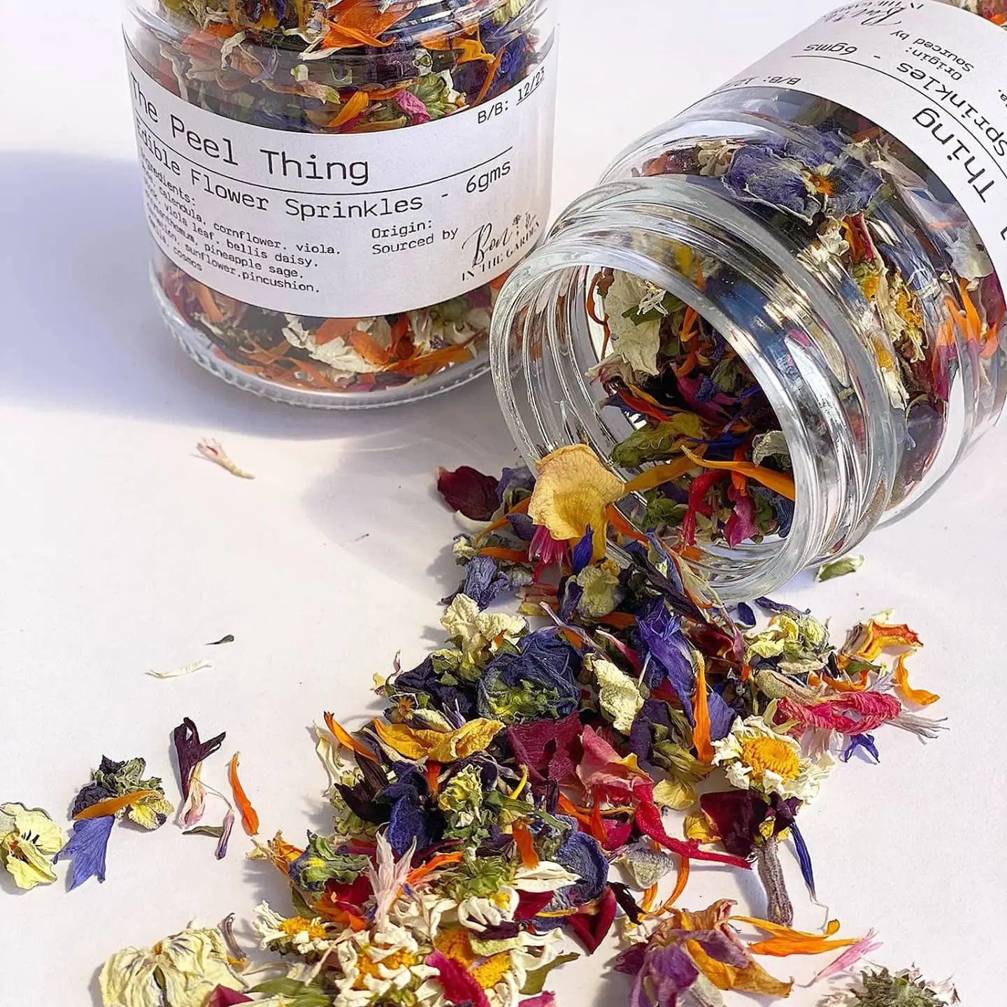 The Peel Thing- Edible Flower Sprinkles- “Rainbow Mix”