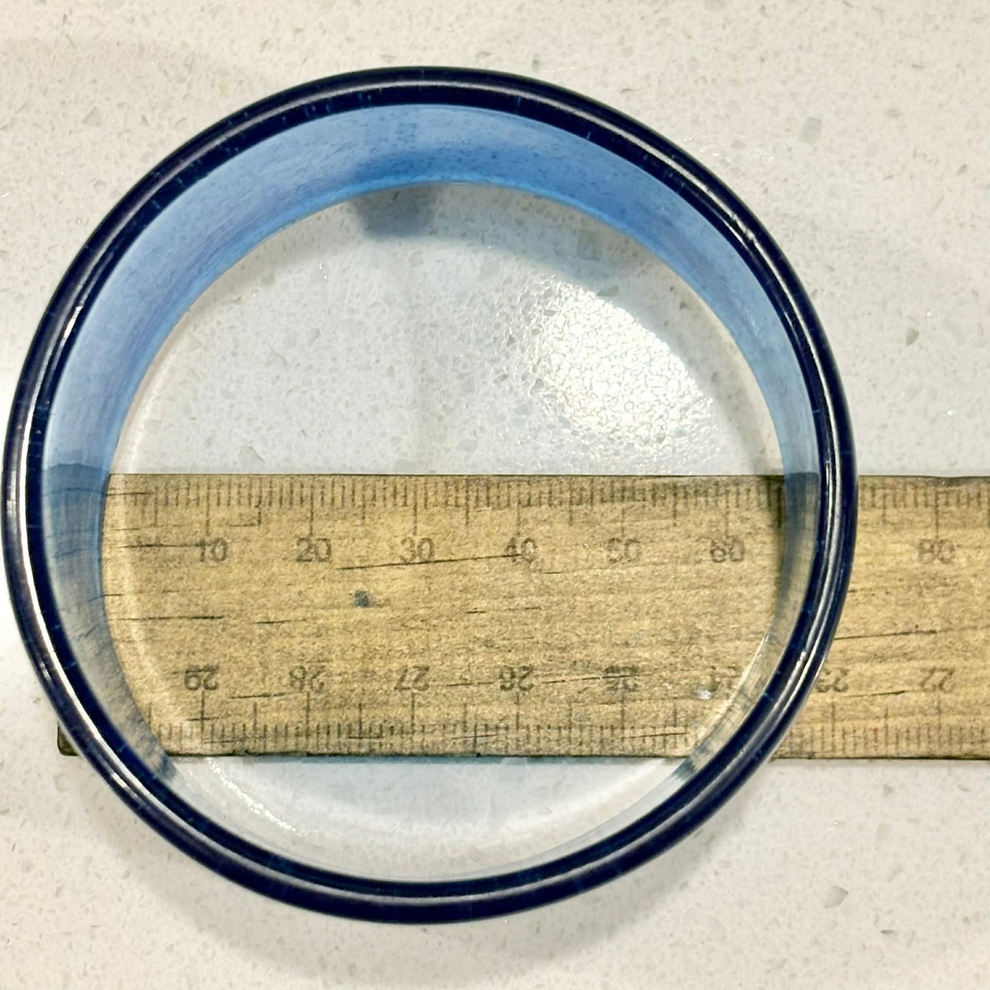 RAY BY DESIGN - Resin Bangle Blue Round Wide