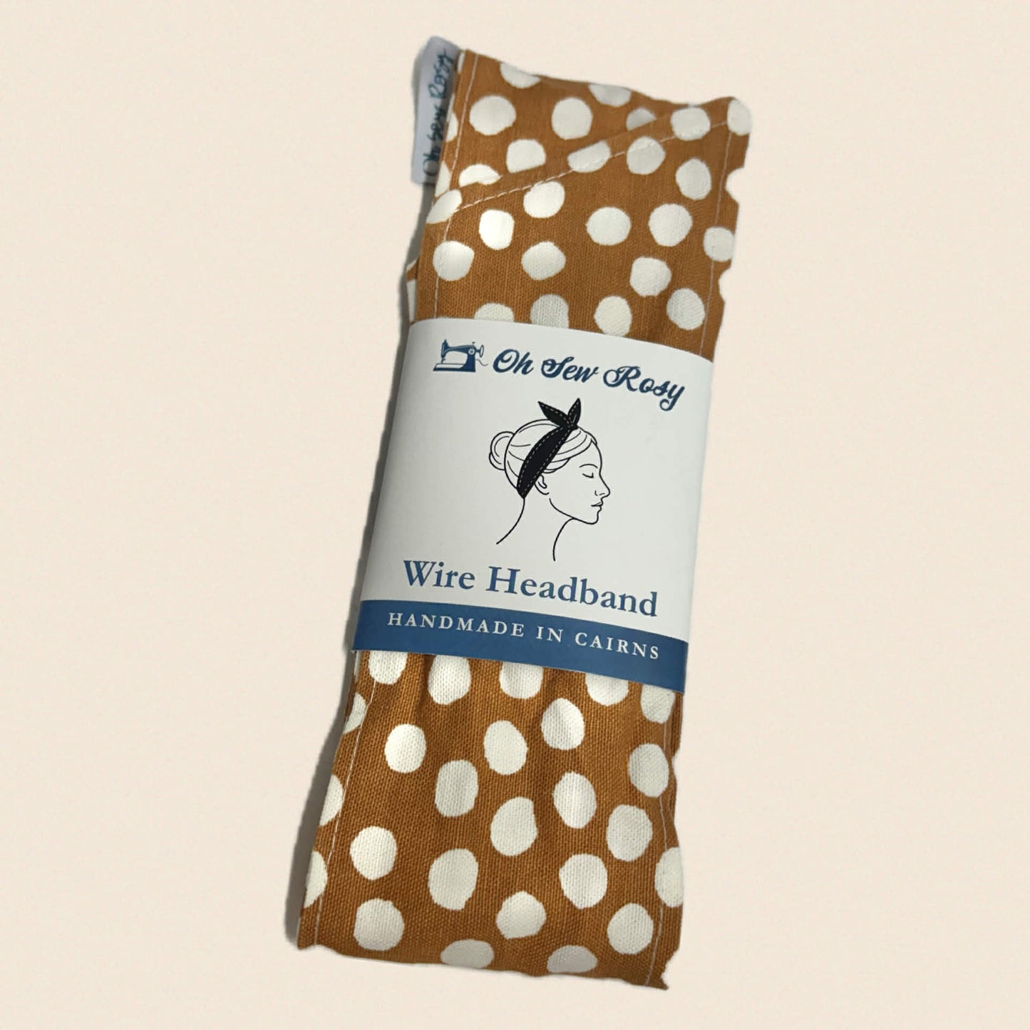 OH SEW ROSY: WIRE HEADBAND - Tan Brown Spotty