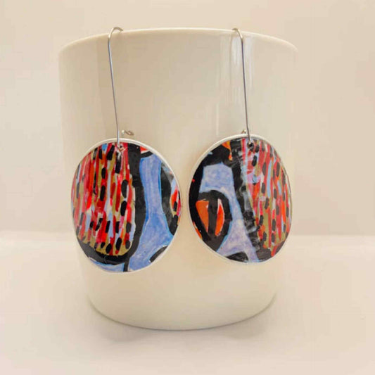 EDIE & BILL- DOLLY SINGLE DROP- Recycled Coffee Pod & Magazine Earrings