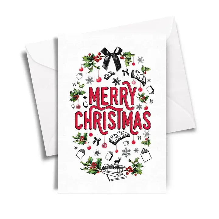 NOOK & BURROW- "Merry Bookish Christmas"- Christmas Card