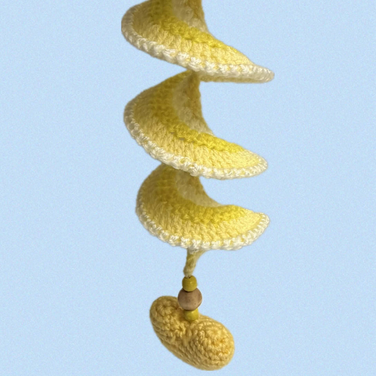 BEAKNITS- CROCHETED WHIRLY TWIRLER - Yellow with Heart