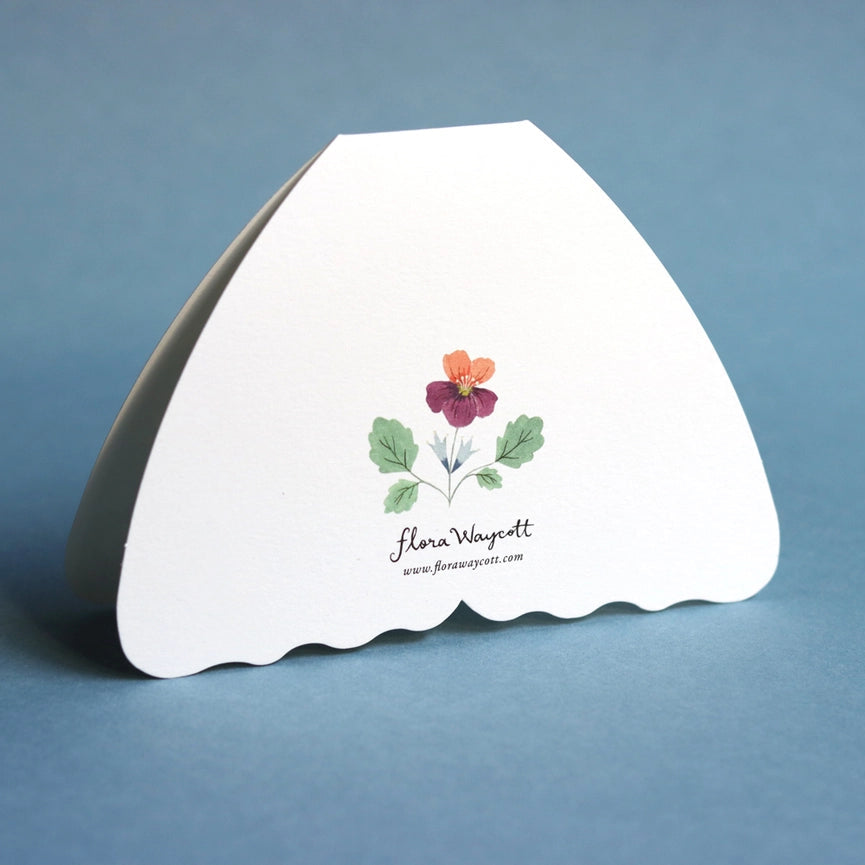 FLORA WAYCOTT - "Ivory Moth" Shaped Greeting Card