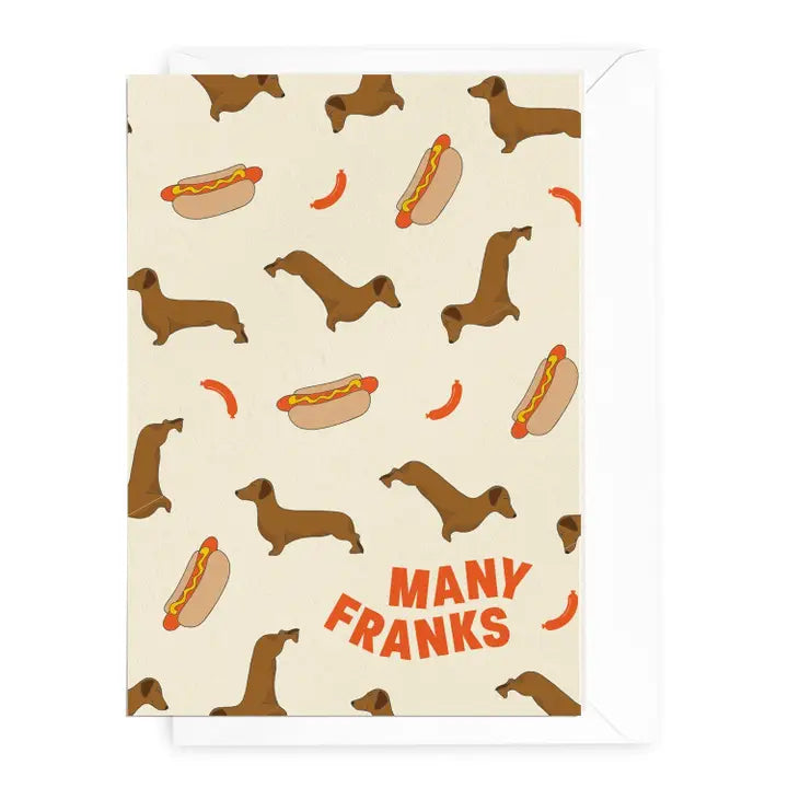 DAYMAKER STATIONERY- Many Franks' Dachshund- Thankyou Card