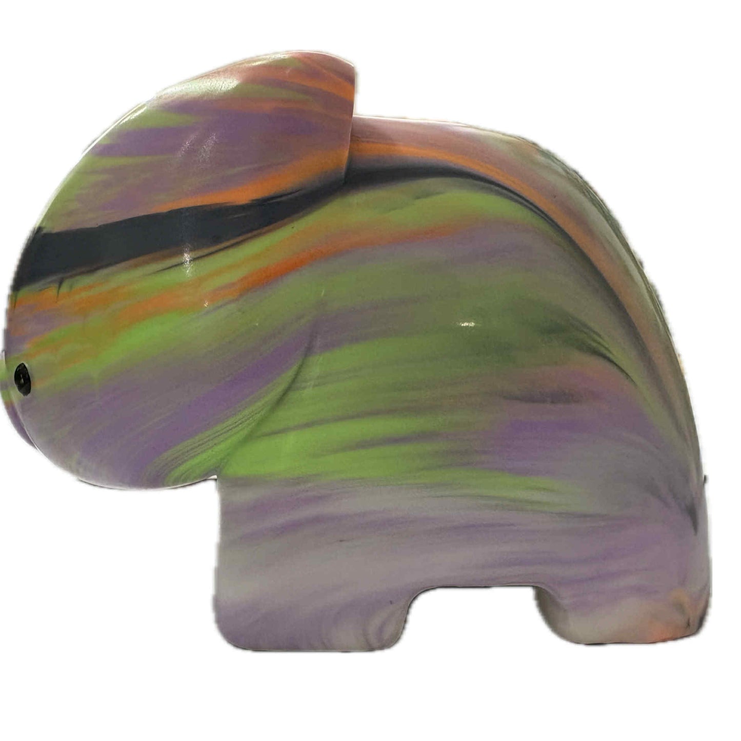 PETE CROMER - RESIN WOMBAT #2 - Green Purple & Orange Galactic