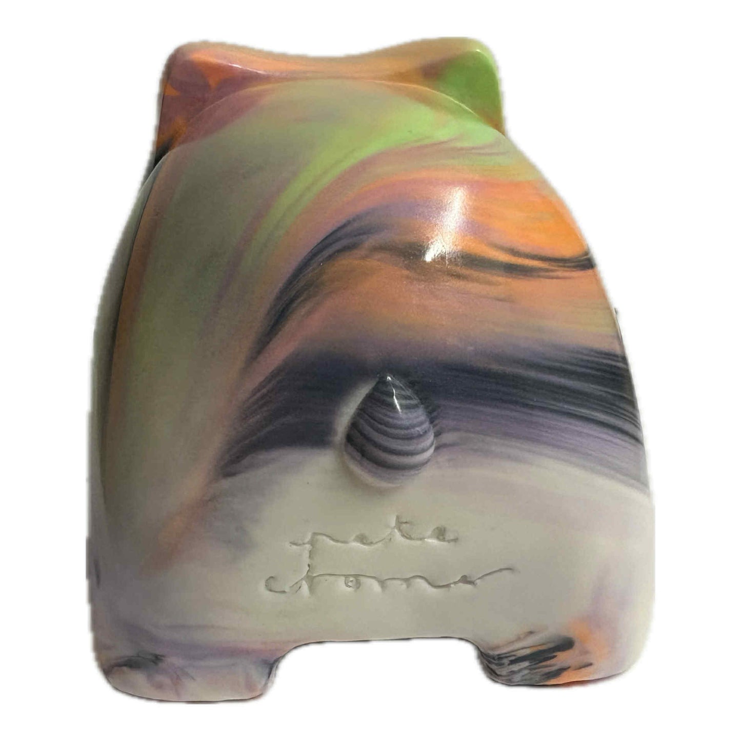 PETE CROMER - RESIN WOMBAT #2 - Green Purple & Orange Galactic