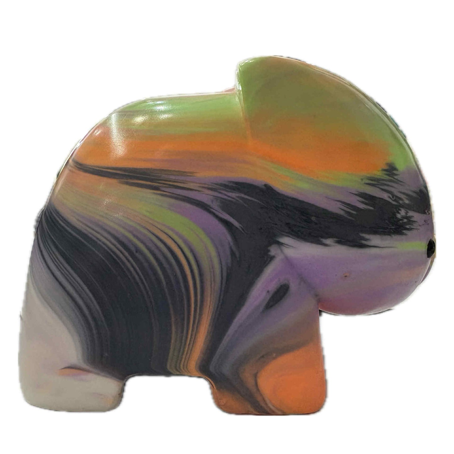 PETE CROMER - RESIN WOMBAT #2 - Green Purple & Orange Galactic
