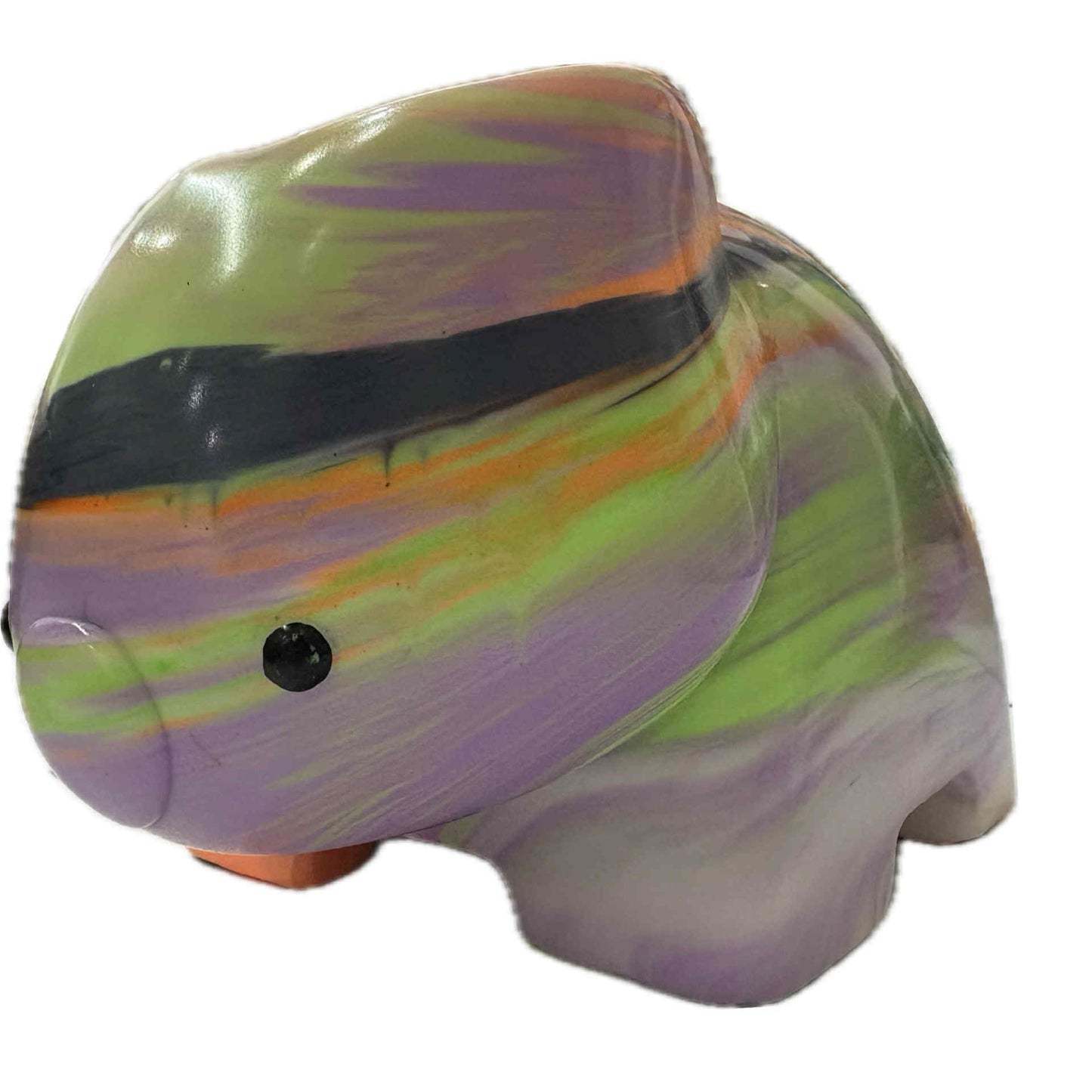 PETE CROMER - RESIN WOMBAT #2 - Green Purple & Orange Galactic