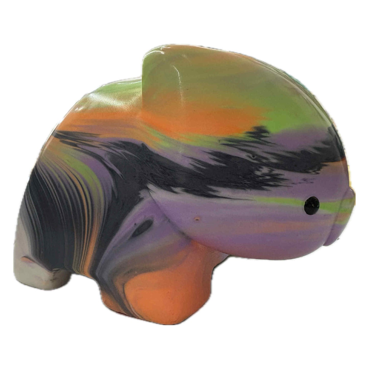 PETE CROMER - RESIN WOMBAT #2 - Green Purple & Orange Galactic